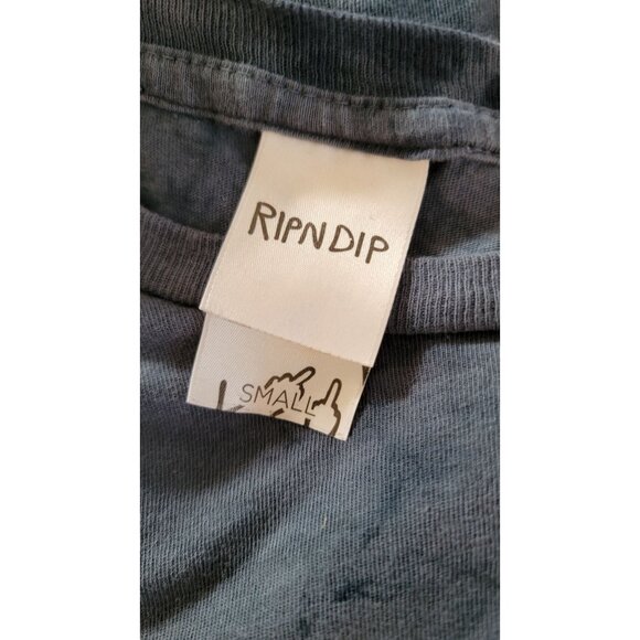Ripndip Tie-Dye Cat Graphic T-Shirt S Blue Cotton - Picture 4 of 6
